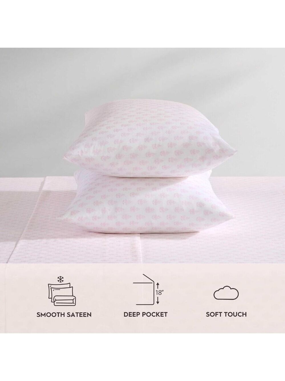 Laura Ashley Francesca Cotton Sheet Set Twin NWT Pink - Picture 7 of 11